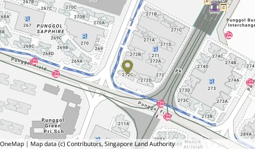 Location map of Blk 272C Punggol Walk, a HDB resale block in Punggol, Singapore