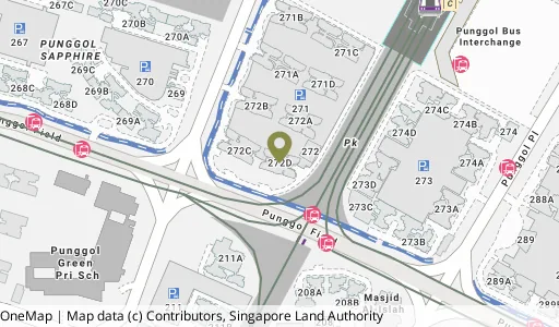 Location map of Blk 272D Punggol Walk, a HDB resale block in Punggol, Singapore