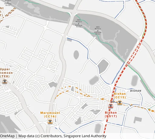 Map of the area around Blk 273B Bishan St 24 in Bishan, showing 400 m and 1 km rings and 1 primary school within 1 km