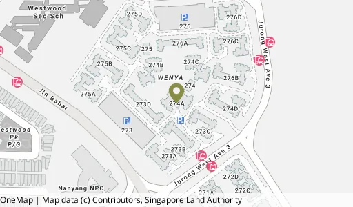 Location map of Blk 274A Jurong West Ave 3, a HDB resale block in Jurong West, Singapore