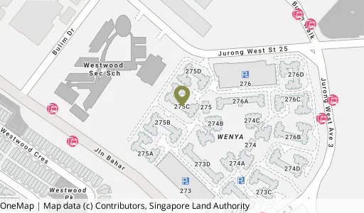 Location map of Blk 275C Jurong West St 25, a HDB resale block in Jurong West, Singapore