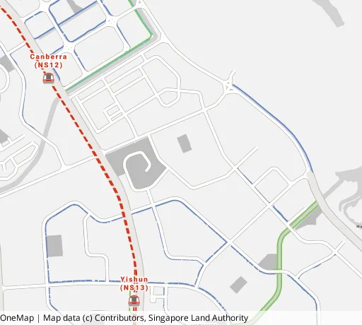 Map of the area around Blk 276 Yishun St 22 in Yishun, showing 400 m and 1 km rings and 4 primary schools within 1 km