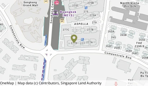 Location map of Blk 277D Compassvale Link, a HDB resale block in Sengkang, Singapore
