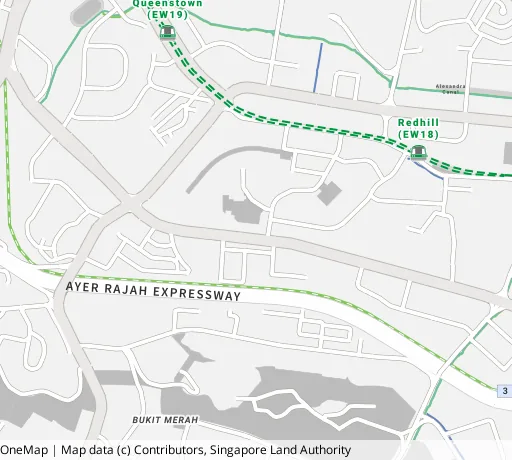 Map of the area around Blk 28 Jln Bt Merah in Bukit Merah, showing 400 m and 1 km rings and 1 primary school within 1 km