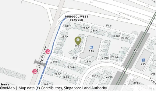 Location map of Blk 286C Compassvale Cres, a HDB resale block in Sengkang, Singapore