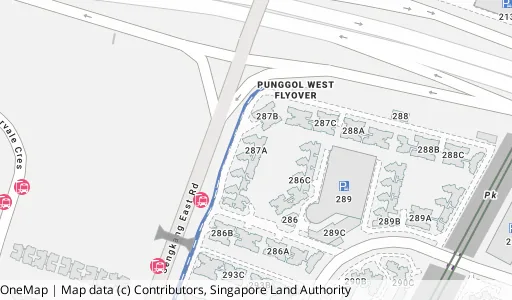 Location map of Blk 287A Compassvale Cres, a HDB resale block in Sengkang, Singapore
