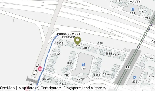 Location map of Blk 287C Compassvale Cres, a HDB resale block in Sengkang, Singapore