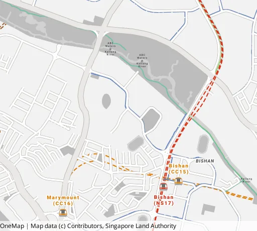 Map of the area around Blk 288 Bishan St 24 in Bishan, showing 400 m and 1 km rings and 1 primary school within 1 km