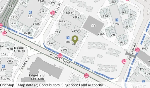 Location map of Blk 289C Punggol Pl, a HDB resale block in Punggol, Singapore
