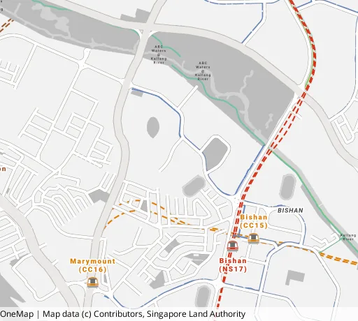Map of the area around Blk 290 Bishan St 24 in Bishan, showing 400 m and 1 km rings and 1 primary school within 1 km