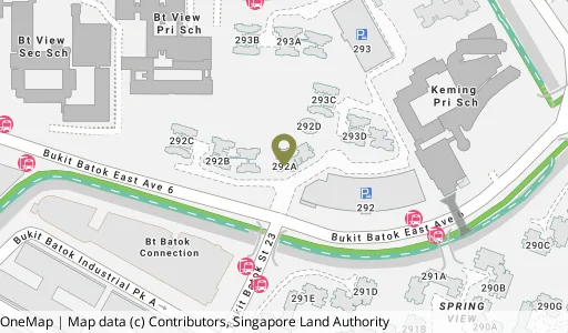 Location map of Blk 292A Bt Batok East Ave 6, a HDB resale block in Bukit Batok, Singapore