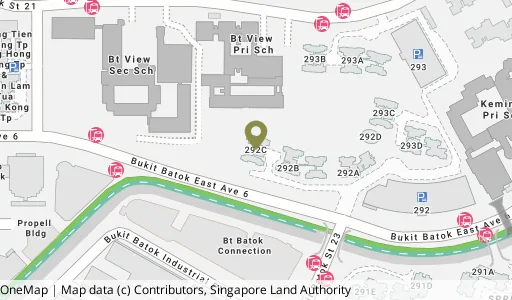 Location map of Blk 292C Bt Batok East Ave 6, a HDB resale block in Bukit Batok, Singapore