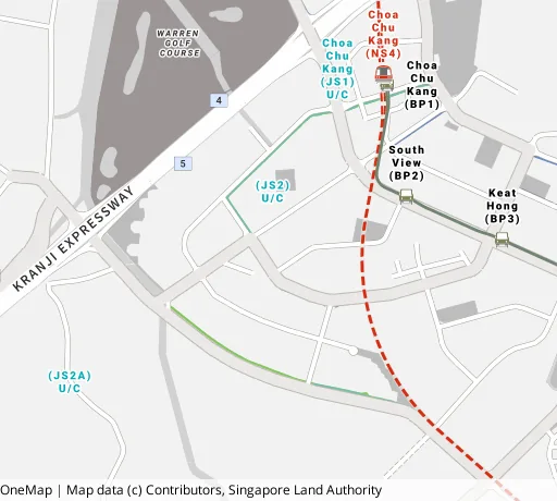 Map of the area around Blk 293 Choa Chu Kang Ave 3 in Choa Chu Kang, showing 400 m and 1 km rings and 3 primary schools within 1 km