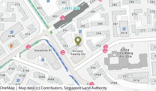 Location map of Blk 293 Choa Chu Kang Ave 3, a HDB resale block in Choa Chu Kang, Singapore