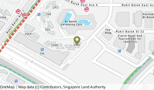 Location map of Blk 296C Bt Batok St 22, a HDB resale block in Bukit Batok, Singapore