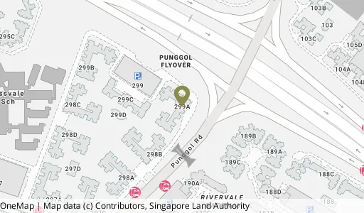 Location map of Blk 299A Compassvale St, a HDB resale block in Sengkang, Singapore