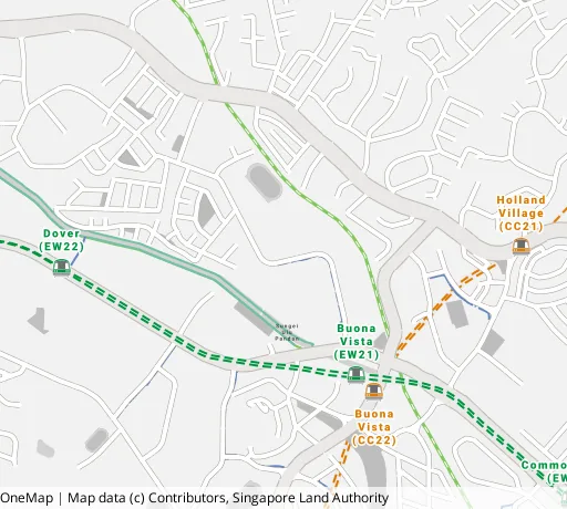 Map of the area around Blk 3 Ghim Moh Rd in Queenstown, showing 400 m and 1 km rings and 1 primary school within 1 km