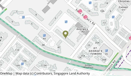 Location map of Blk 3 St. George's Rd, a HDB resale block in Kallang/Whampoa, Singapore