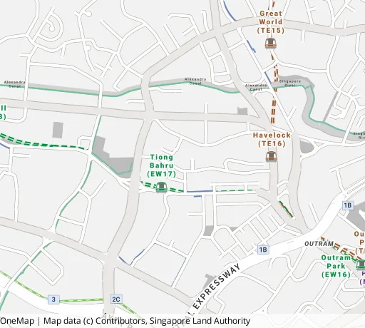 Map of the area around Blk 30 Jln Klinik in Bukit Merah, showing 400 m and 1 km rings and 2 primary schools within 1 km