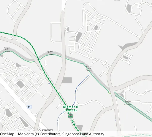 Map of the area around Blk 305 Clementi Ave 4 in Clementi, showing 400 m and 1 km rings and 3 primary schools within 1 km