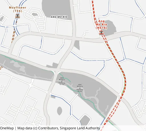 Map of the area around Blk 309A Ang Mo Kio St 31 in Ang Mo Kio, showing 400 m and 1 km rings and 2 primary schools within 1 km