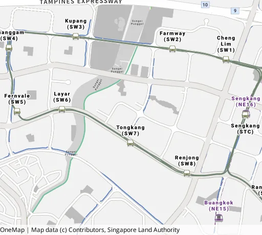 Map of the area around Blk 309B Anchorvale Rd in Sengkang, showing 400 m and 1 km rings and 4 primary schools within 1 km
