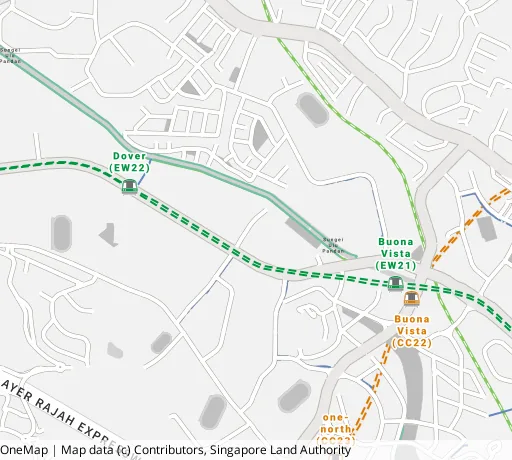 Map of the area around Blk 31 Ghim Moh Link in Queenstown, showing 400 m and 1 km rings and 1 primary school within 1 km