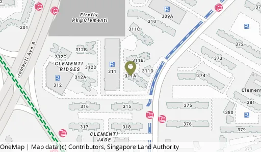 Location map of Blk 311A Clementi Ave 4, a HDB resale block in Clementi, Singapore