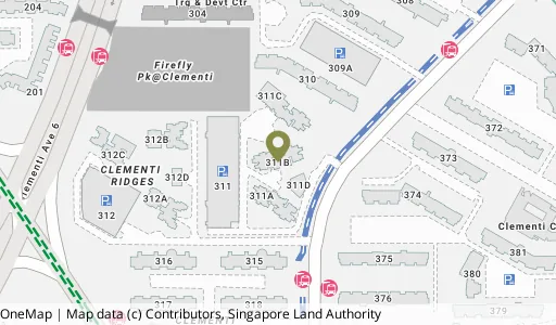 Location map of Blk 311B Clementi Ave 4, a HDB resale block in Clementi, Singapore