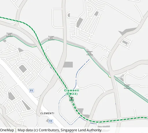 Map of the area around Blk 311C Clementi Ave 4 in Clementi, showing 400 m and 1 km rings and 3 primary schools within 1 km