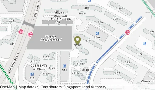 Location map of Blk 311C Clementi Ave 4, a HDB resale block in Clementi, Singapore