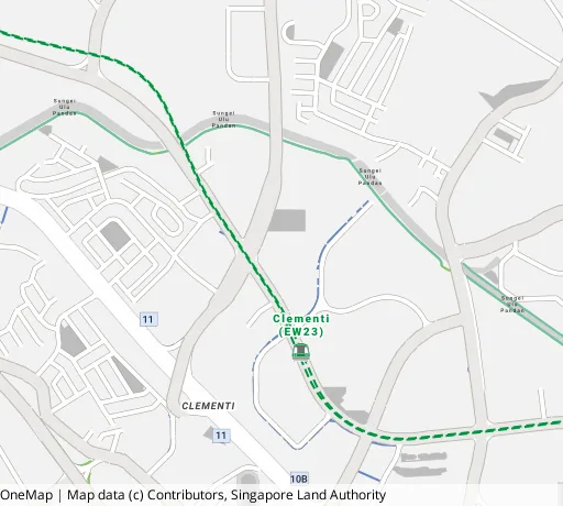 Map of the area around Blk 312A Clementi Ave 4 in Clementi, showing 400 m and 1 km rings and 3 primary schools within 1 km