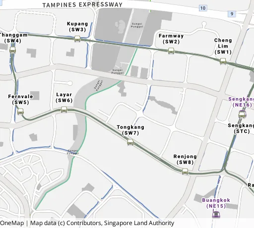 Map of the area around Blk 312B Anchorvale Lane in Sengkang, showing 400 m and 1 km rings and 4 primary schools within 1 km