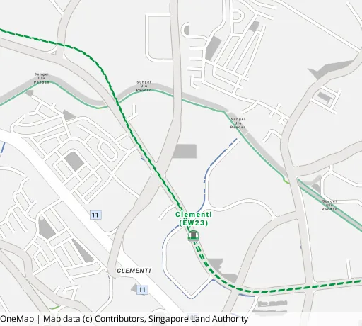 Map of the area around Blk 312B Clementi Ave 4 in Clementi, showing 400 m and 1 km rings and 3 primary schools within 1 km