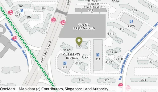 Location map of Blk 312B Clementi Ave 4, a HDB resale block in Clementi, Singapore