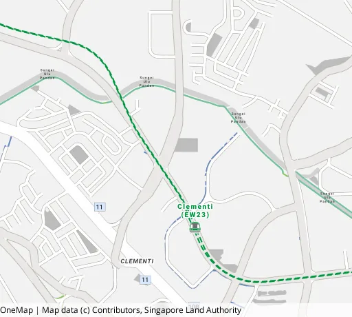 Map of the area around Blk 312C Clementi Ave 4 in Clementi, showing 400 m and 1 km rings and 3 primary schools within 1 km