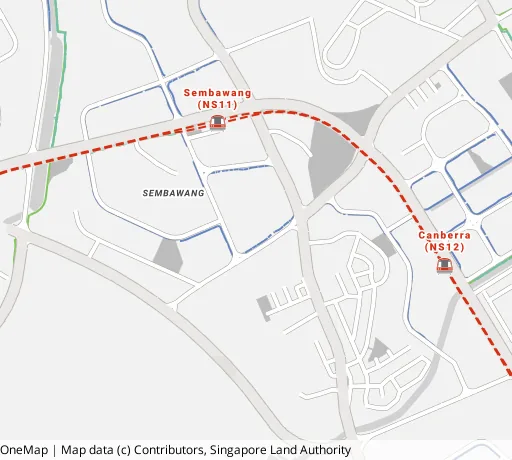 Map of the area around Blk 313 Sembawang Dr in Sembawang, showing 400 m and 1 km rings and 3 primary schools within 1 km