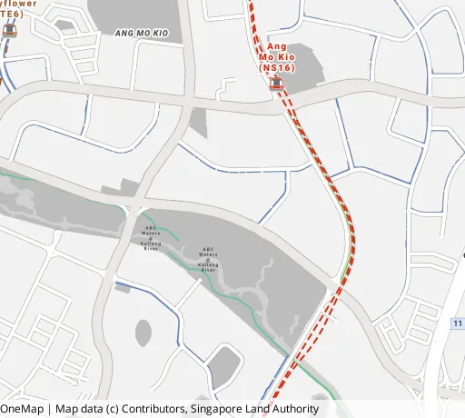 Map of the area around Blk 315B Ang Mo Kio St 31 in Ang Mo Kio, showing 400 m and 1 km rings and 2 primary schools within 1 km