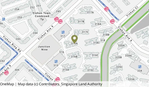 Location map of Blk 316A Yishun Ave 9, a HDB resale block in Yishun, Singapore