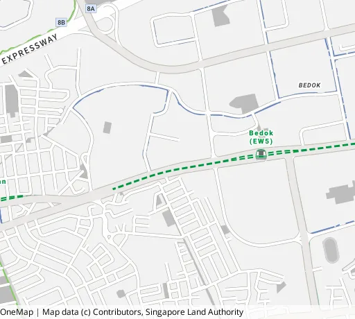 Map of the area around Blk 32 Chai Chee Ave in Bedok, showing 400 m and 1 km rings and 1 primary school within 1 km