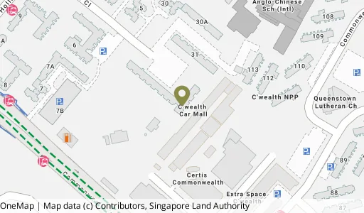 Location map of Blk 32 Holland Cl, a HDB resale block in Queenstown, Singapore