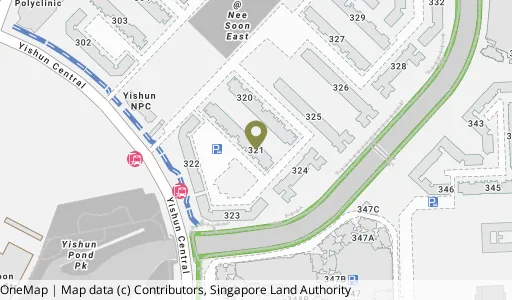 Location map of Blk 321 Yishun Ctrl, a HDB resale block in Yishun, Singapore