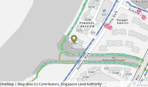 Location map of Blk 322D Sumang Walk, a HDB resale block in Punggol, Singapore