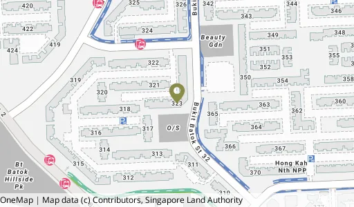 Location map of Blk 323 Bt Batok St 33, a HDB resale block in Bukit Batok, Singapore