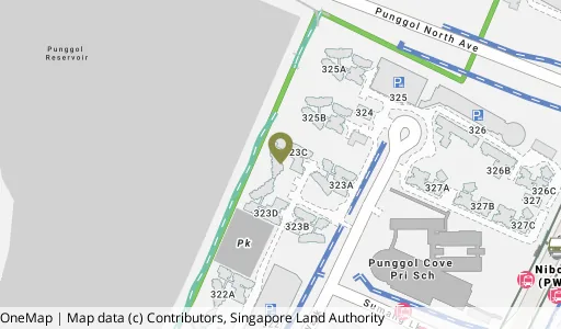 Location map of Blk 323C Sumang Walk, a HDB resale block in Punggol, Singapore