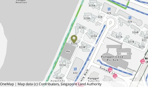 Location map of Blk 323D Sumang Walk, a HDB resale block in Punggol, Singapore