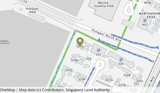 Location map of Blk 325A Sumang Walk, a HDB resale block in Punggol, Singapore