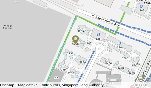 Location map of Blk 325B Sumang Walk, a HDB resale block in Punggol, Singapore