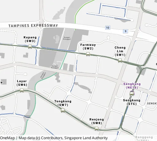 Map of the area around Blk 326A Anchorvale Rd in Sengkang, showing 400 m and 1 km rings and 4 primary schools within 1 km