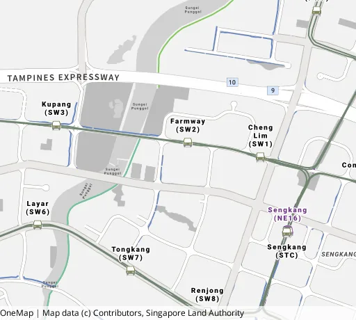 Map of the area around Blk 327C Anchorvale Rd in Sengkang, showing 400 m and 1 km rings and 4 primary schools within 1 km